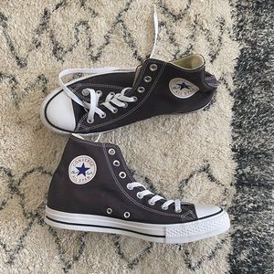 High Top Converse - Never Been Worn - Dark Taupe